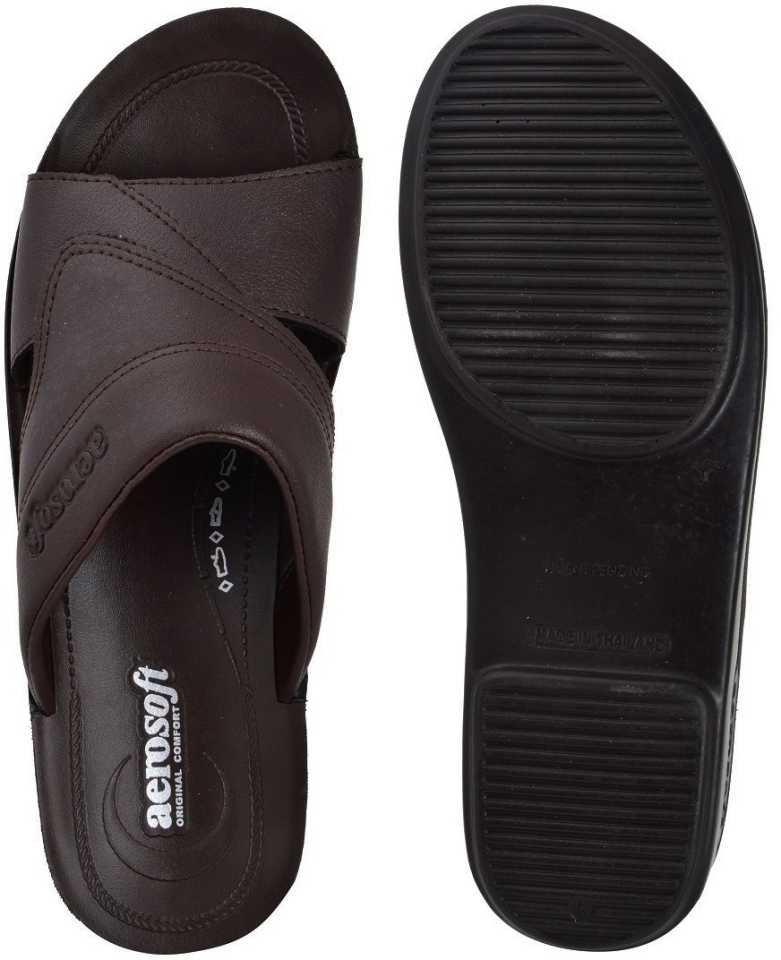 Aerosoft Men's Brown Slip-On Loafer Slip-Ons (MA5708) - Stylish Slip-On Sandals with Cushioned Comfort and Arch Support!