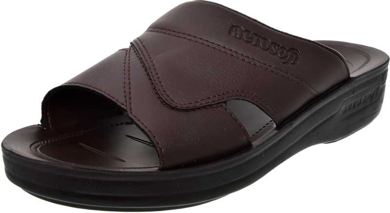 Aerosoft Men's Brown Slip-On Loafer Slip-Ons (MA5708) - Stylish Slip-On Sandals with Cushioned Comfort and Arch Support!