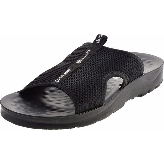 Aerosoft Men's Black Mesh Slide Sandals (MA5103) - Breathable Comfort Sandals with Massage Sole and Arch Support!