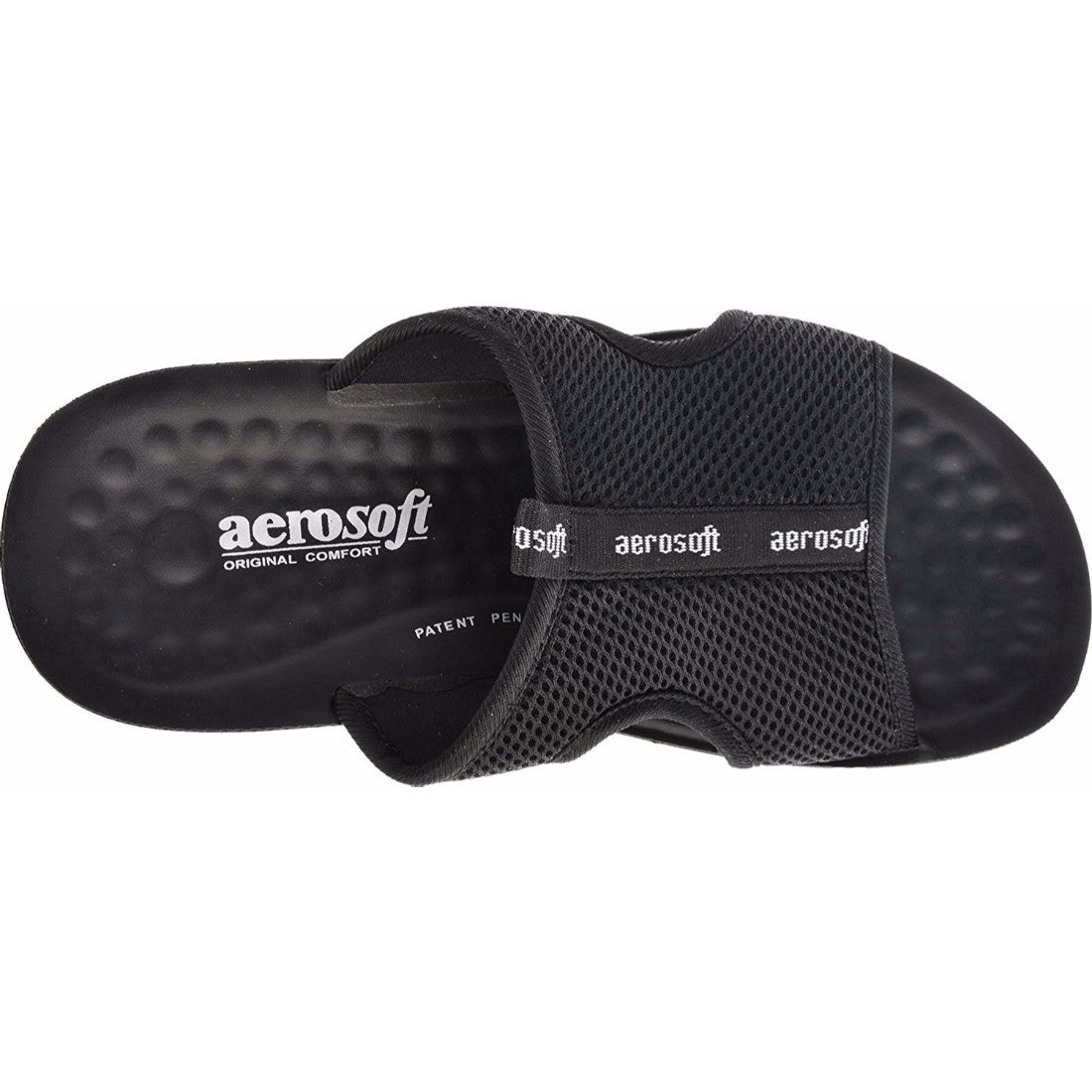Aerosoft Men's Black Mesh Slide Sandals (MA5103) - Breathable Comfort Sandals with Massage Sole and Arch Support!