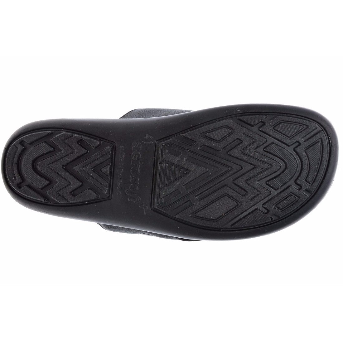 Aerosoft Men's Black Comfort Toe Ring Sandals (MA2605) - Premium Leather-Like Flip Flops for Everyday Wear!
