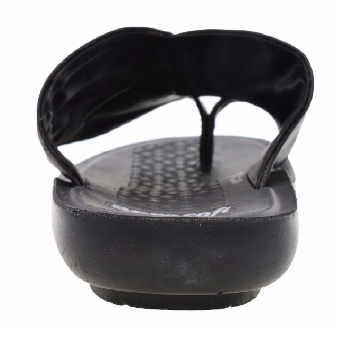 Aerosoft Men's Black Comfort Toe Ring Sandals (MA2605) - Premium Leather-Like Flip Flops for Everyday Wear!