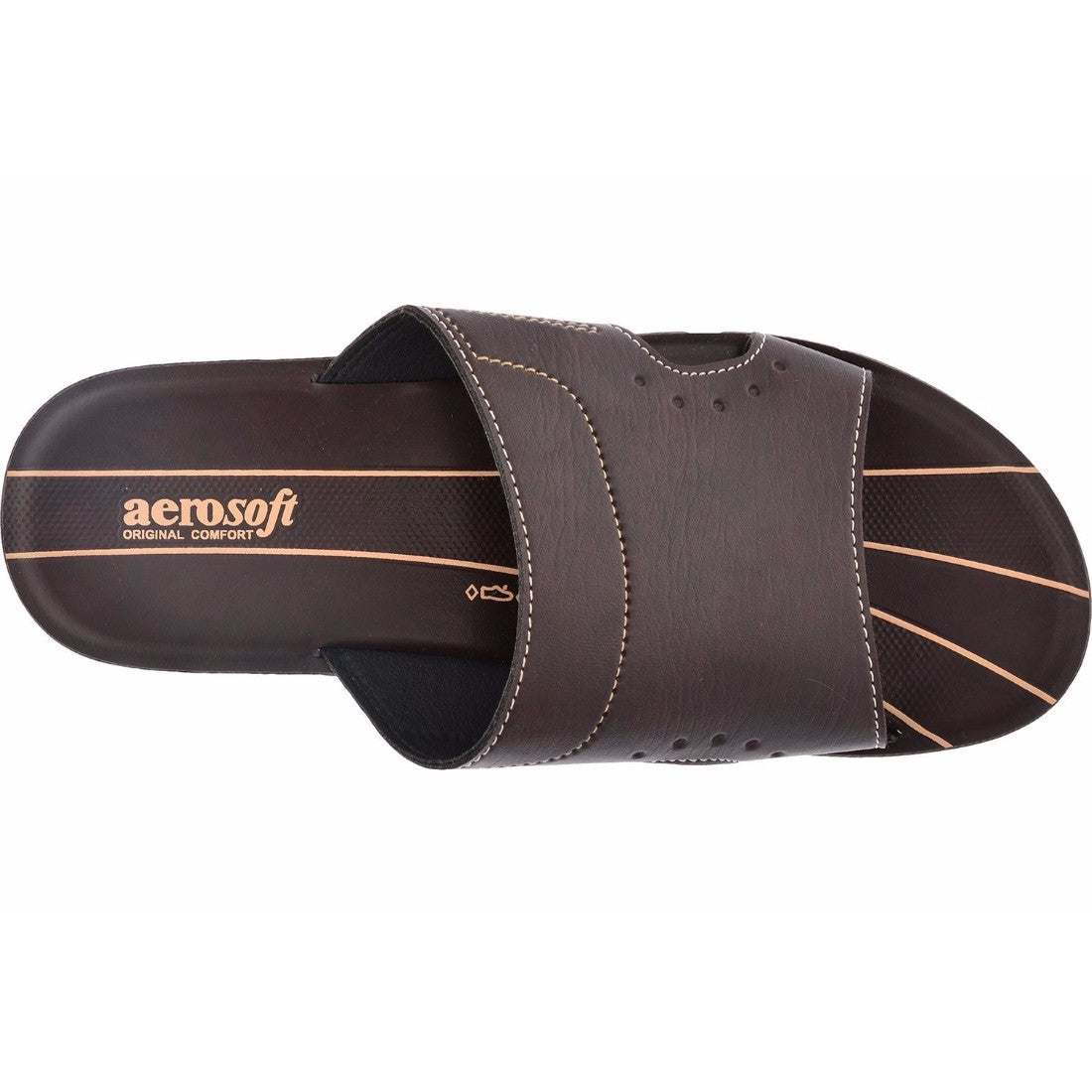 Aerosoft Men's Brown Slide Sandals (MA3203) - Premium Comfort Slip-Ons for Everyday Wear!