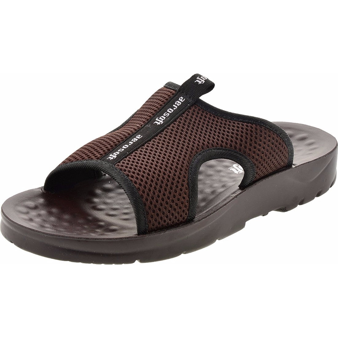 Aerosoft Men's Brown Mesh Slide Sandals (MA5103) - Breathable Comfort Sandals with Massage Sole and Arch Support!