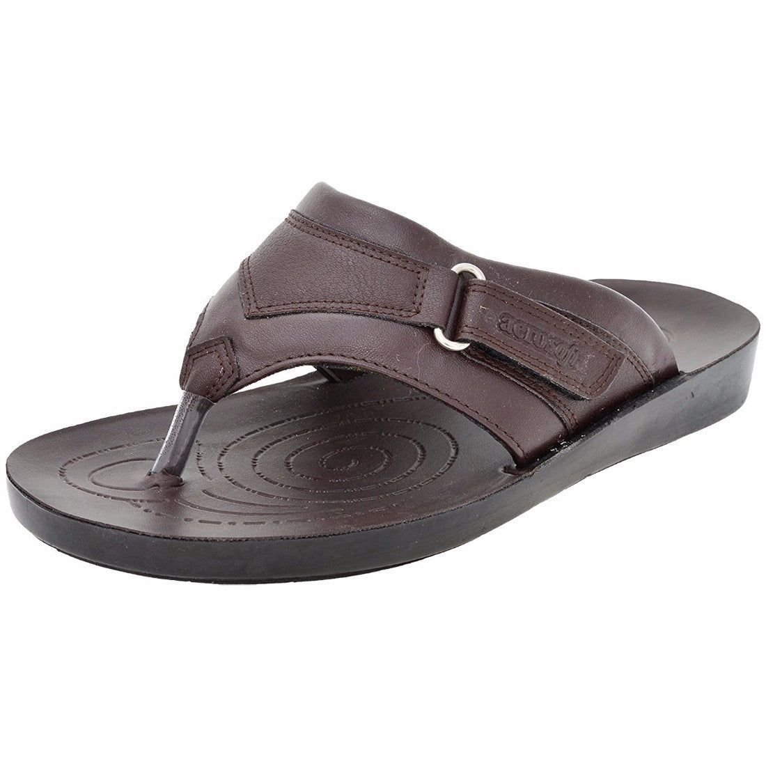 Aerosoft Men's Brown Leather Thong Sandals (MA8703) - Comfortable Flip Flops with Arch Support and Anti-Slip Sole!