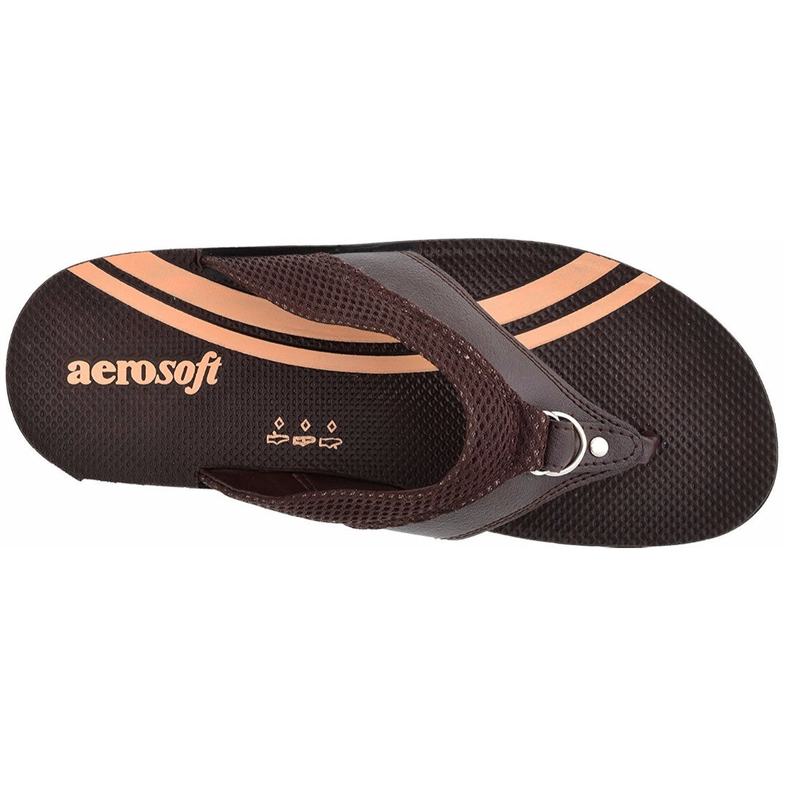 Aerosoft Men's Brown Mesh Thong Sandals (MA8504) - Breathable Flip Flops with Arch Support and Comfortable Grip Sole!