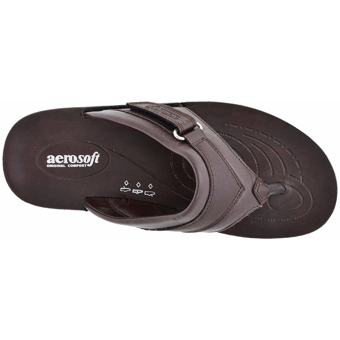 Aerosoft Men's Brown Leather Thong Sandals (MA8703) - Comfortable Flip Flops with Arch Support and Anti-Slip Sole!