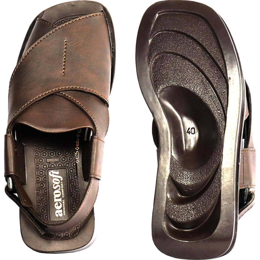 Aerosoft Men's Brown Closed-Toe Hiking Sandals (MA5715) - Rugged Outdoor Sandals with Arch Support and Anti-Slip Sole!