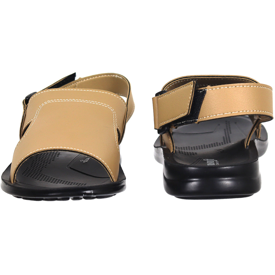 Aerosoft Men's Beige Adjustable Slingback Sandals (MP0216) - Comfortable Leather Sandals with Arch Support and Breathable Insole!