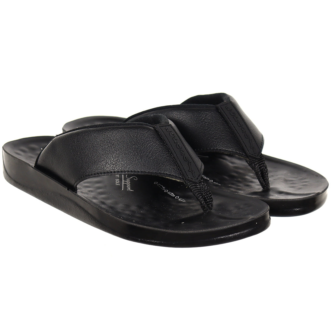 Aerosoft Men's Black Arch Support Thong Sandals (MA4949) - Premium Comfort Flip Flops with Massage Sole!