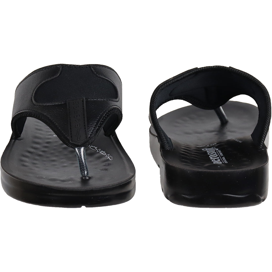 Aerosoft Men's Black Open-Toe Fisherman Sandals (MA5114) - Stylish Leather Sandals with Cushioned Support