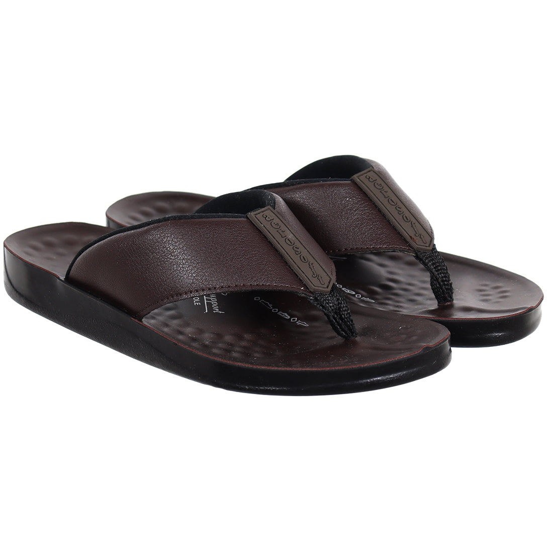 Aerosoft Men's Brown Arch Support Thong Sandals (MA4949) - Premium Comfort Flip Flops with Massage Sole!