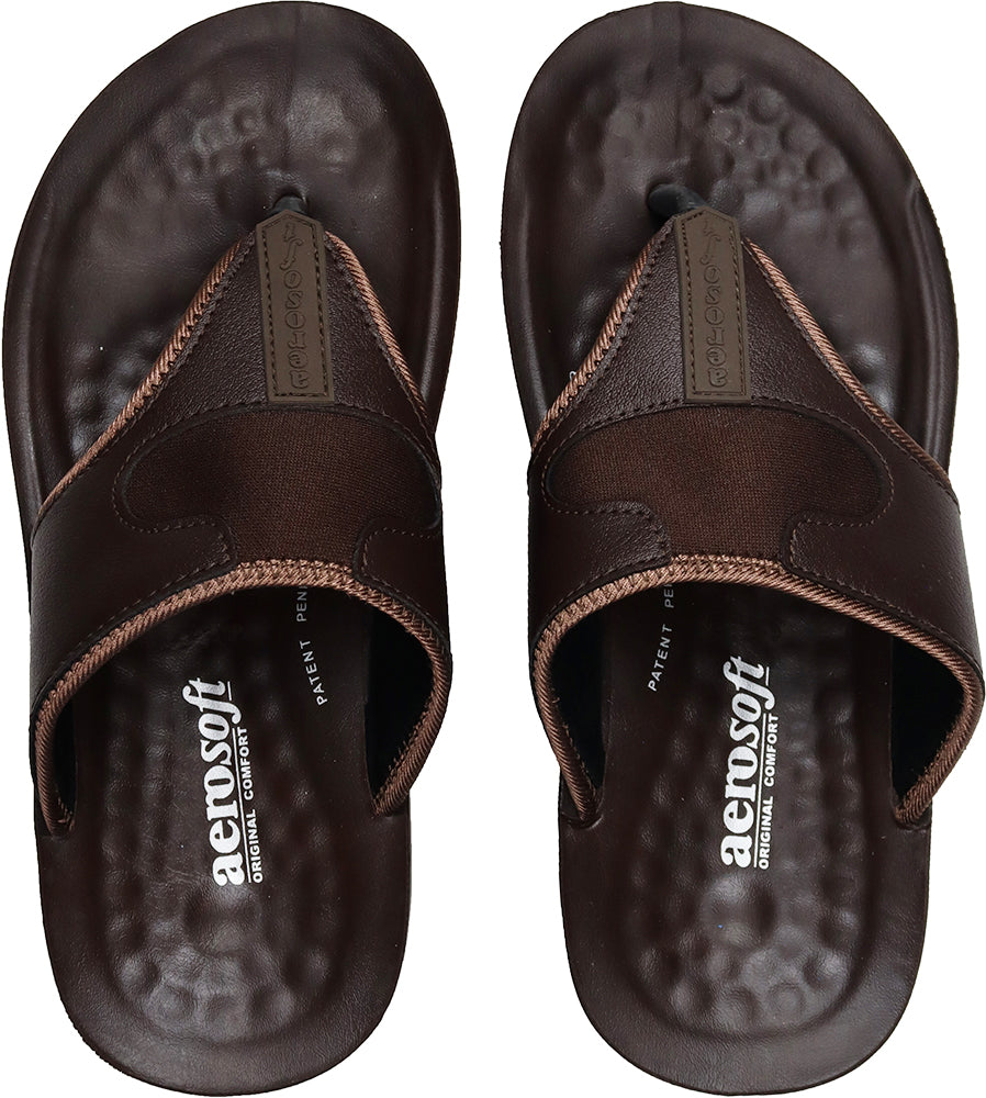Aerosoft Men's Brown Open-Toe Fisherman Sandals (MA5114) - Stylish Leather Sandals with Cushioned Support!