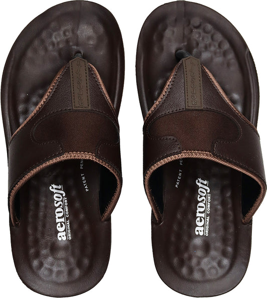 Aerosoft Men's Brown Open-Toe Fisherman Sandals (MA5114) - Stylish Leather Sandals with Cushioned Support!