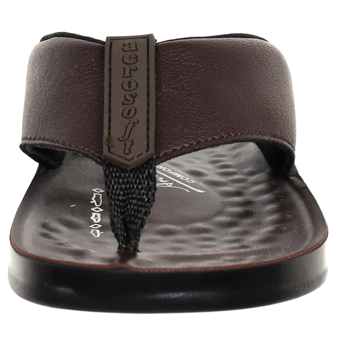 Aerosoft Men's Brown Arch Support Thong Sandals (MA4949) - Premium Comfort Flip Flops with Massage Sole!