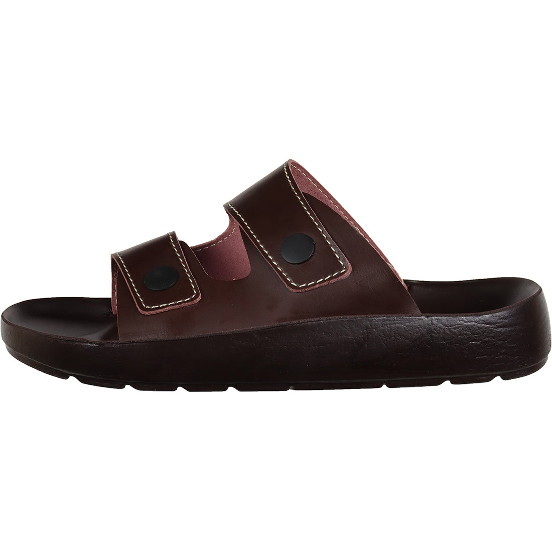 Aerosoft Men's Black Cushioned Slide Sandals (MA4402) - Ultra-Comfort Orthopedic Slides with Red Trim for Everyday Wear