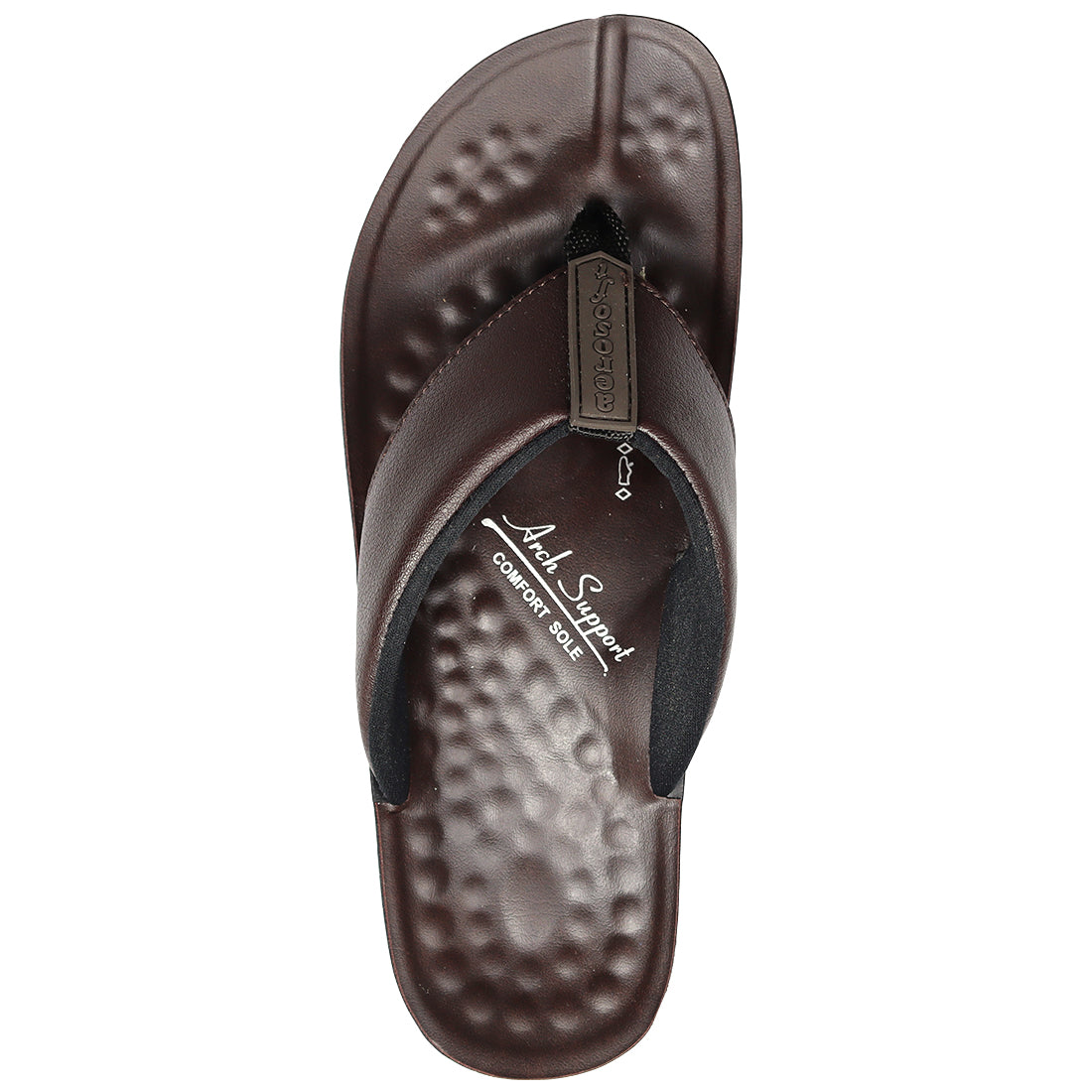 Aerosoft Men's Brown Arch Support Thong Sandals (MA4949) - Premium Comfort Flip Flops with Massage Sole!