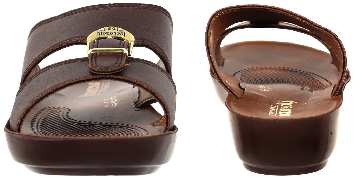 Aerosoft Arba Slippers (MA8320) - Luxurious Tan Men's Slippers with Traditional Arabic Design and Arch Support!