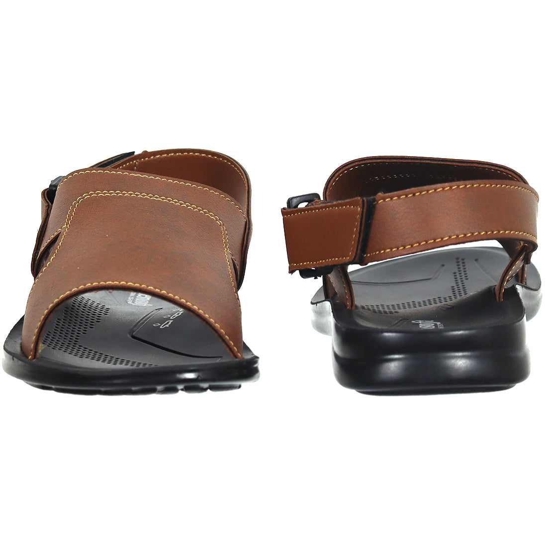 Aerosoft Men's Tan Adjustable Slingback Sandals (MP0216) - Comfortable Leather Sandals with Arch Support and Breathable Insole!