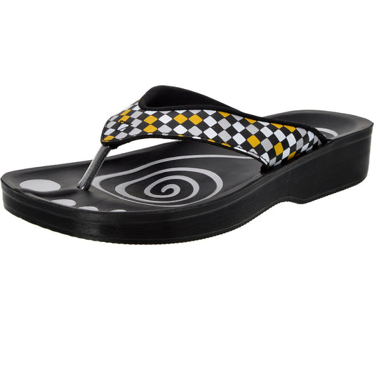 Aerosoft Women’s Yellow Slippers (LA08A2) - Comfortable PU Flip- Flop