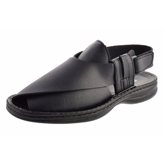 Aerosoft Black Men's Original Comfort Peshawari Sandals (MA0808) - Timeless Tradition Meets Modern Comfort