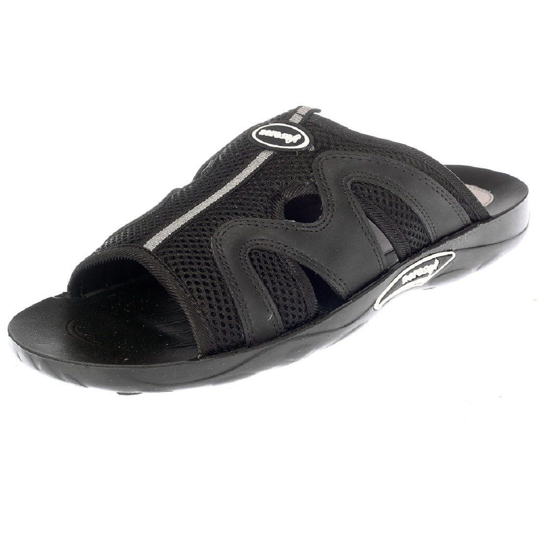Aerosoft Men's Black Mesh Breathable Slide Sandals (MA8401) - Comfortable Casual Footwear with Arch Support for Everyday Wear!