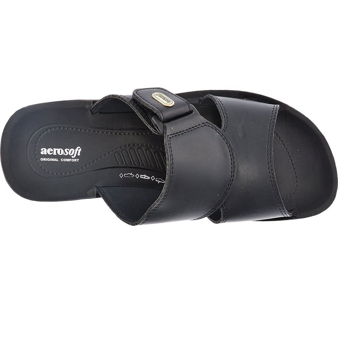Aerosoft Men's Black Buckle Slide Sandals (MA4819) - Premium Original Comfort Slides for Effortless Summer Style!