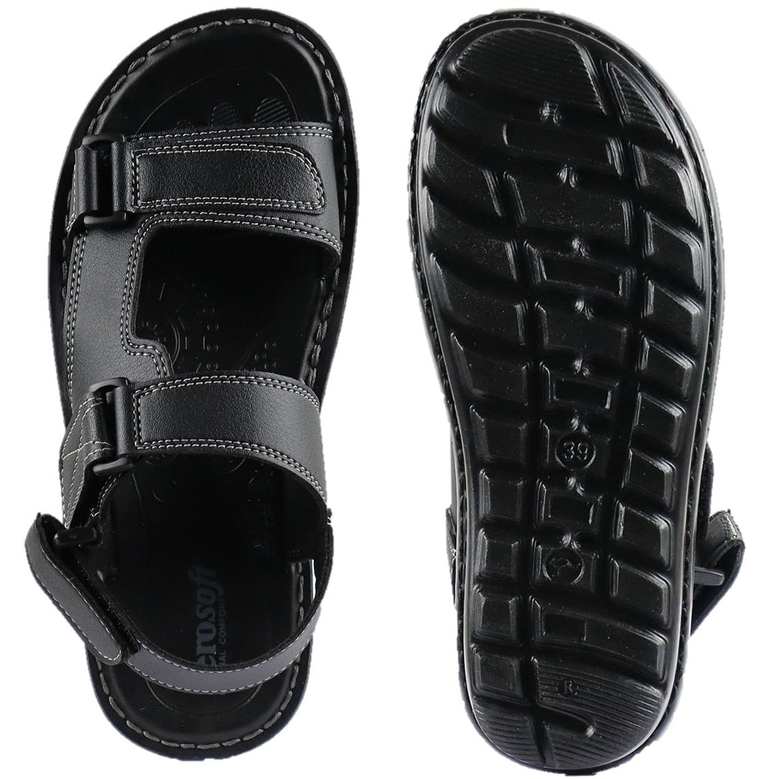 Aerosoft Black Men's Sandals (MA0301) - Shop Now for Unmatched Comfort!