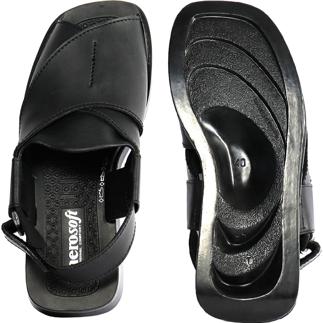 Aerosoft Men's Black Closed-Toe Hiking Sandals (MA5715) - Rugged Outdoor Sandals with Arch Support and Anti-Slip Sole