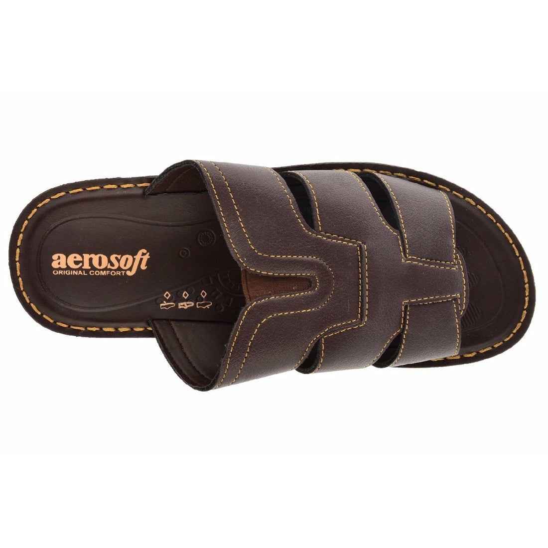 Aerosoft Brown Men's Original Comfort Cross-Strap Sandals (MA0304) - Ultimate All-Season Essentials (Copy)