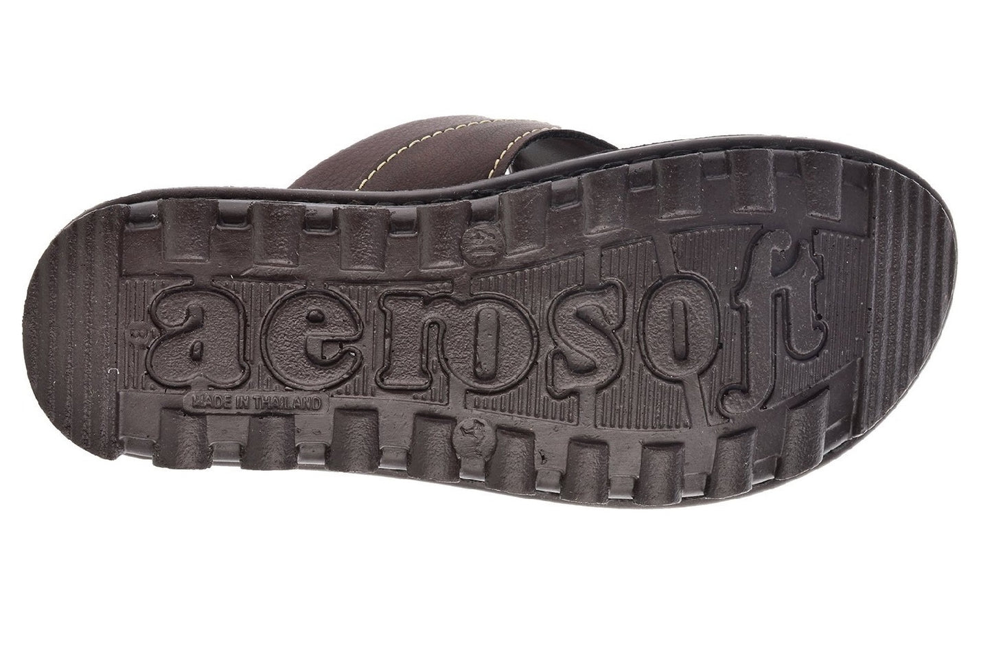 Premium Brown Faux Leather Flip-Flop Sandals by Aerosoft (2502) - Ultimate Comfort & Style!