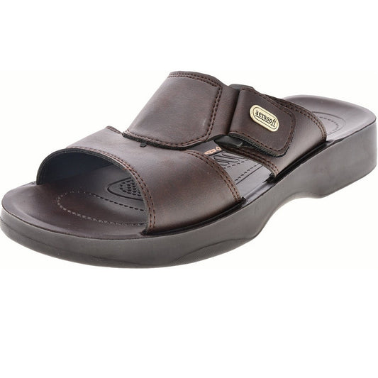 Aerosoft Men's Brown Buckle Slide Sandals (MA4819) - Premium Original Comfort Slides for Effortless Summer Style!