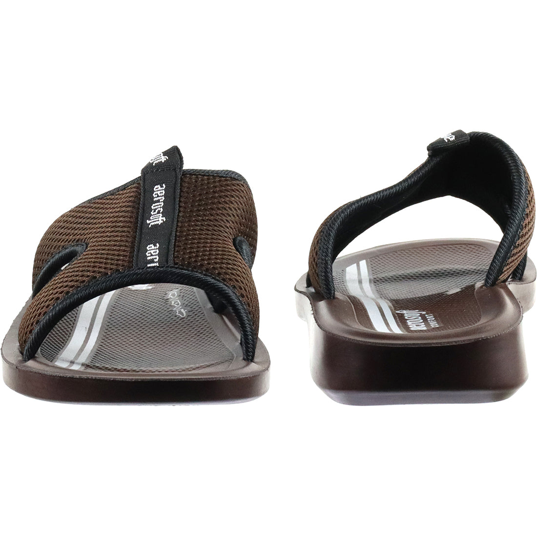 Aerosoft Men's Brown Mesh Breathable Slide Sandals (MA4901) - Comfortable Casual Footwear for Everyday Wear!