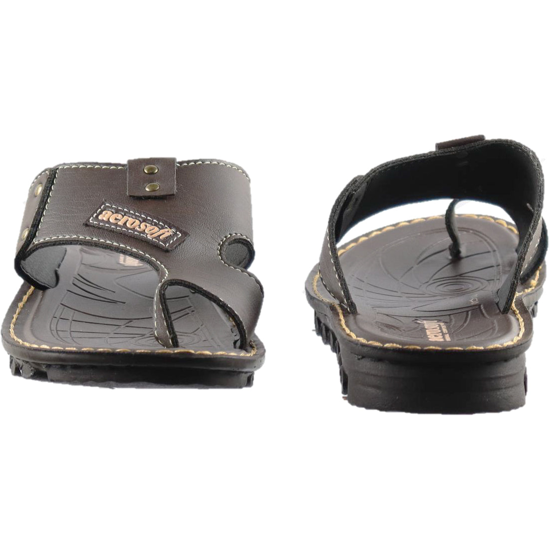 Aerosoft Men's Brown Comfort Sandals (MA2537) - Premium Toe-Post Flip Flops for All-Day Wear!