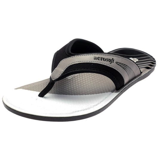 Aerosoft Men's Black Two-Tone Thong Flip Flops (MA4109) - Sporty Comfort Sandals for Summer Adventures!
