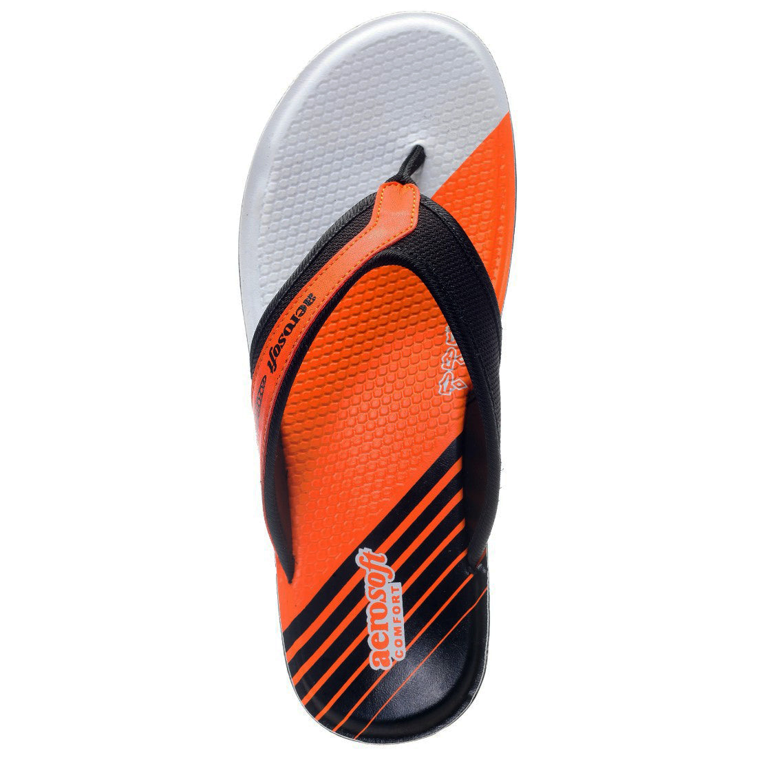 Aerosoft Men's Orange Two-Tone Thong Flip Flops (MA4109) - Sporty Comfort Sandals for Summer Adventures!