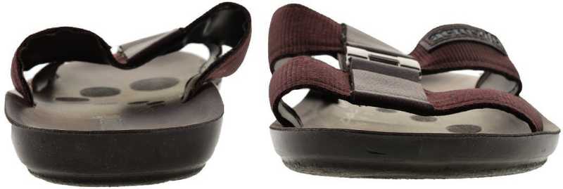 Aerosoft Men's Brown Double-Strap Buckle Sandals (MA9009) - Adjustable Comfort Sandals with Silver Buckle and Arch Support!