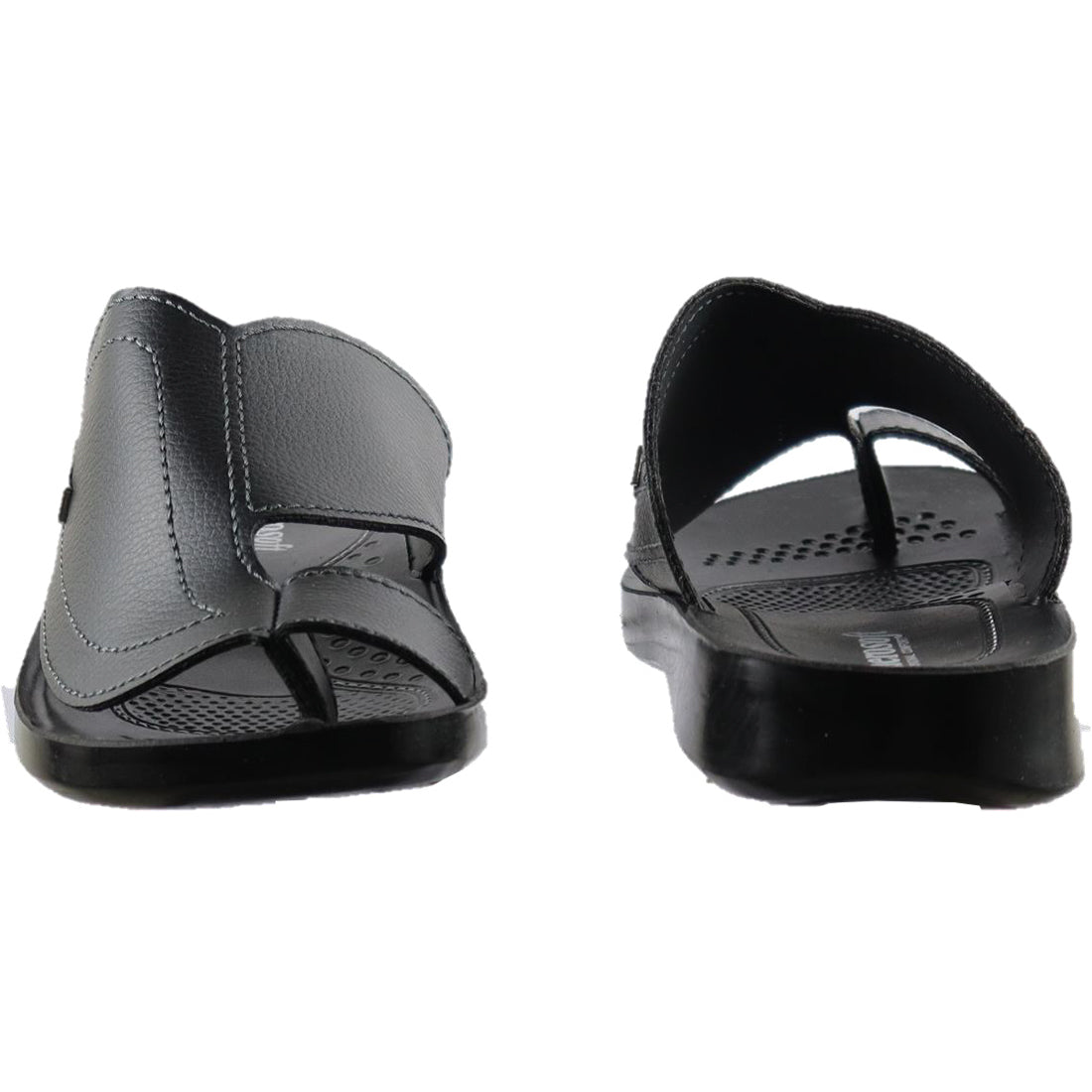 Aerosoft Men's Black Broad Strap Thong Sandals (MA8182) - Comfortable Flip Flops with Massage Sole and Arch Support!