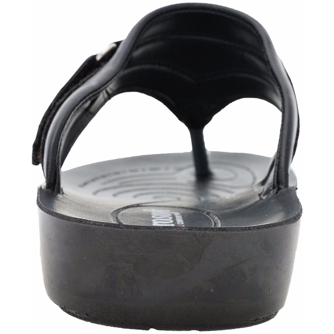 Aerosoft Men's Black Leather Thong Sandals (MA8703) - Comfortable Flip Flops with Arch Support and Anti-Slip Sole!