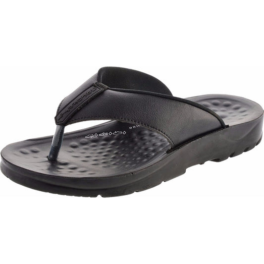 Aerosoft Men's Black Massage Sole Thong Sandals (MA5101) - Orthopedic Arch Support Flip Flops for Ultimate Comfort!