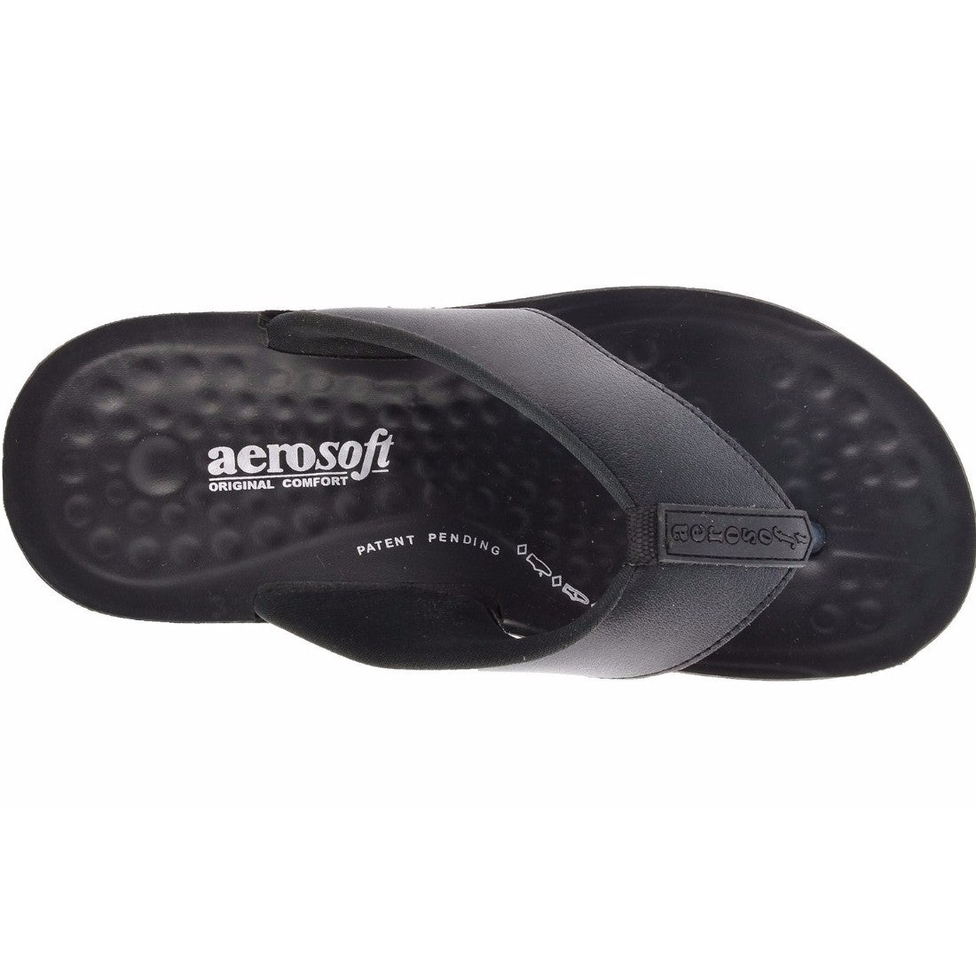 Aerosoft Men's Black Massage Sole Thong Sandals (MA5101) - Orthopedic Arch Support Flip Flops for Ultimate Comfort!