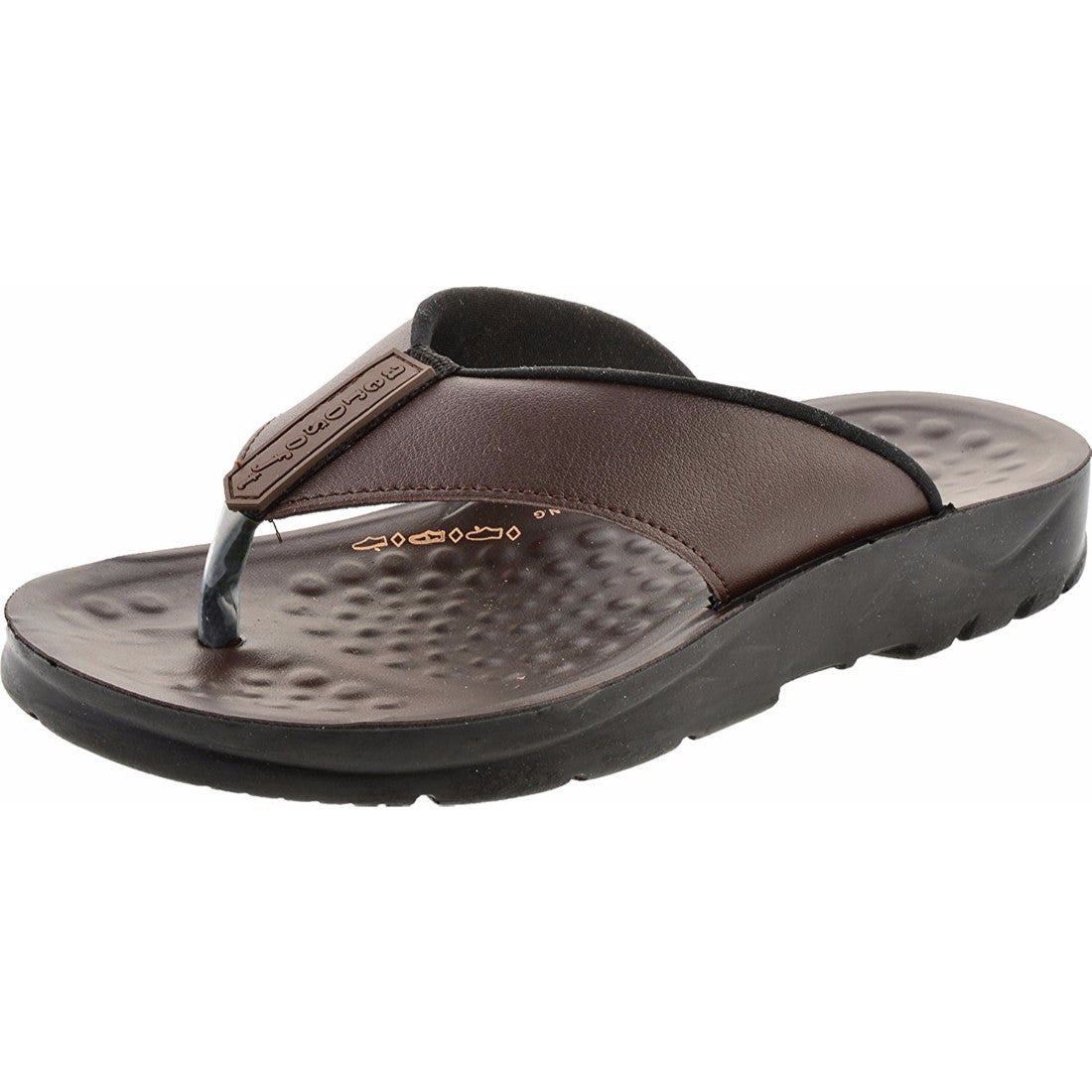 Aerosoft Men's Brown Massage Sole Thong Sandals (MA5101) - Orthopedic Arch Support Flip Flops for Ultimate Comfort!