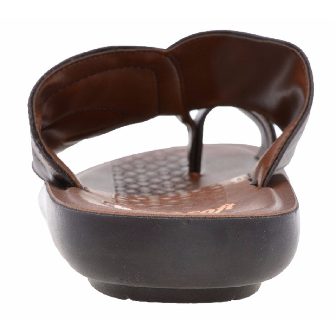 Aerosoft Men's Tan Comfort Toe Ring Sandals (MA2605) - Premium Leather-Like Flip Flops for Everyday Wear!