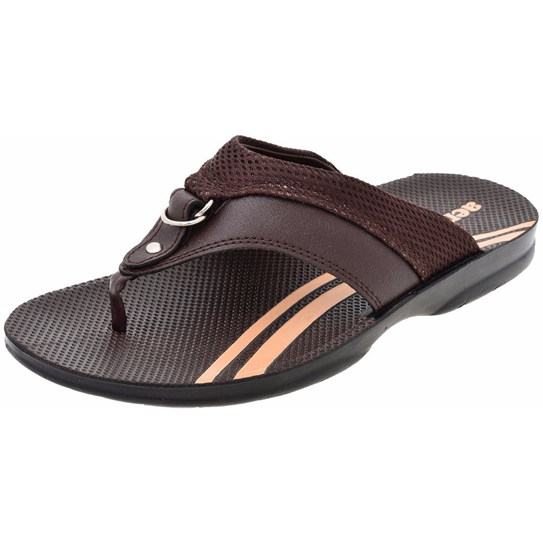 Aerosoft Men's Brown Mesh Thong Sandals (MA8504) - Breathable Flip Flops with Arch Support and Comfortable Grip Sole!