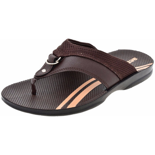 Aerosoft Men's Brown Mesh Thong Sandals (MA8504) - Breathable Flip Flops with Arch Support and Comfortable Grip Sole!