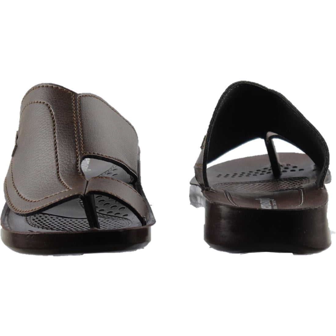 Aerosoft Men's Brown Broad Strap Thong Sandals (MA8182) - Comfortable Flip Flops with Massage Sole and Arch Support!