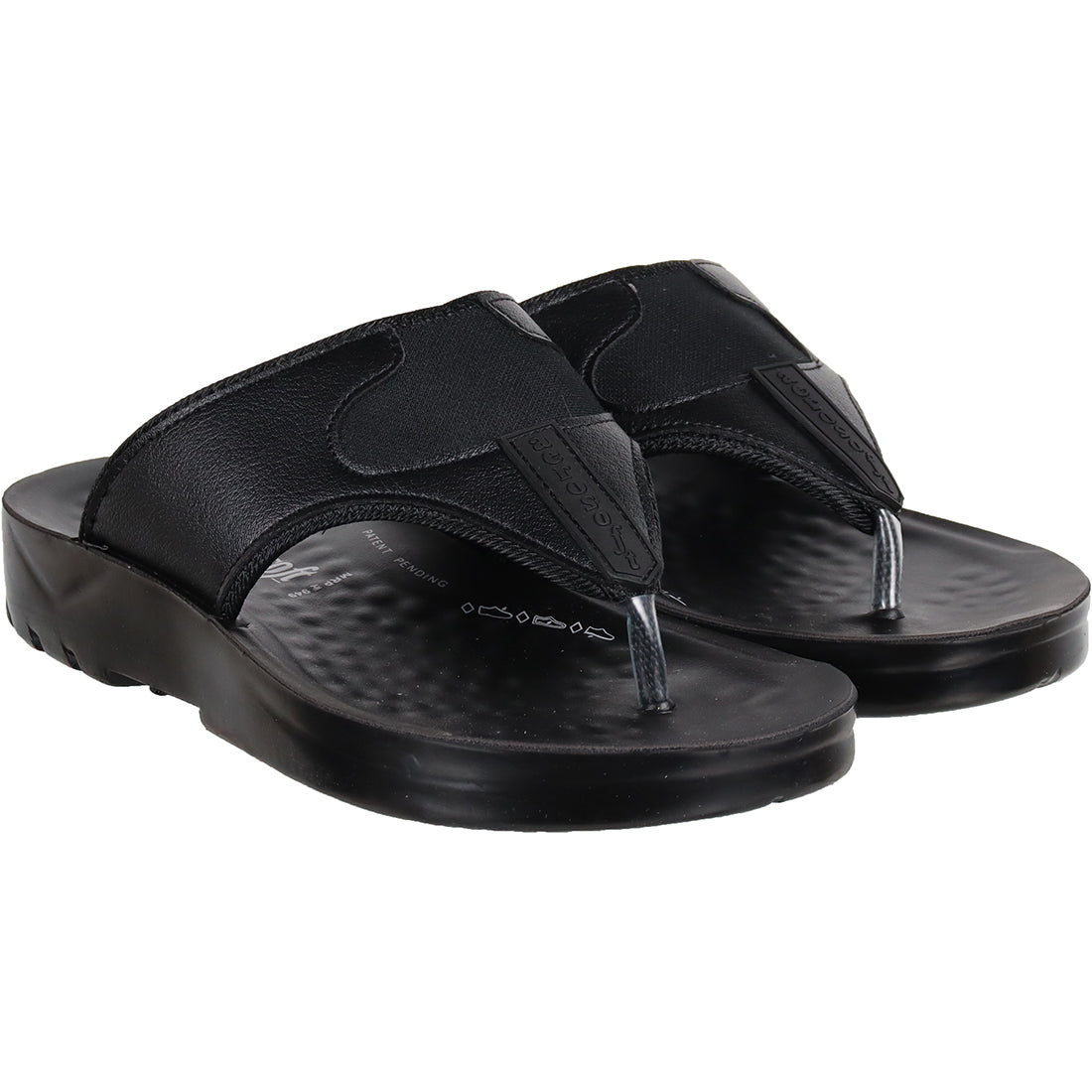Aerosoft Men's Black Open-Toe Fisherman Sandals (MA5114) - Stylish Leather Sandals with Cushioned Support