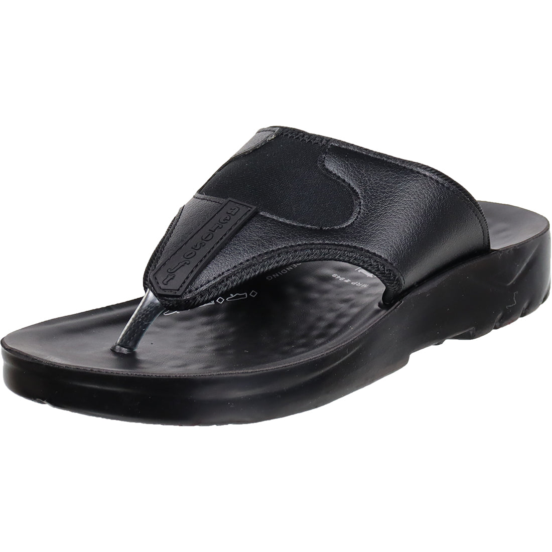 Aerosoft Men's Black Open-Toe Fisherman Sandals (MA5114) - Stylish Leather Sandals with Cushioned Support