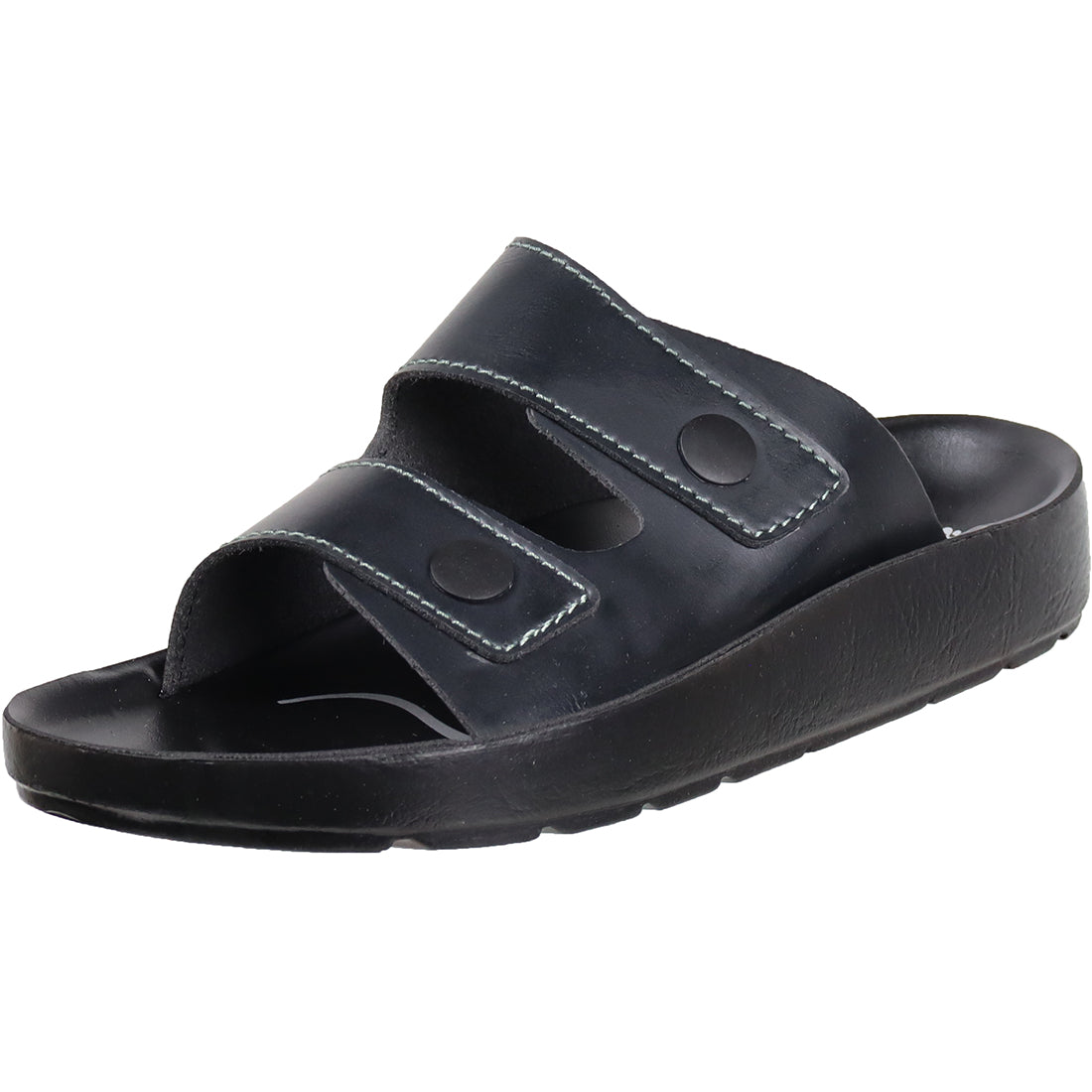 Aerosoft Men's Black Cushioned Slide Sandals (MA4402) - Ultra-Comfort Orthopedic Slides with Red Trim for Everyday Wear