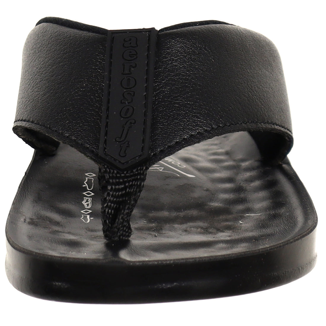 Aerosoft Men's Black Arch Support Thong Sandals (MA4949) - Premium Comfort Flip Flops with Massage Sole!